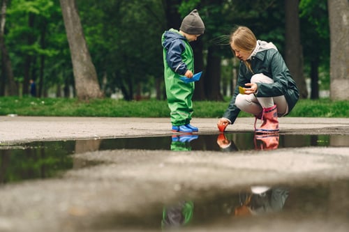 Puddle play and wet-weather kit calm